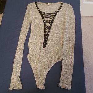 Lace up front bodysuit